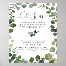Chic Script Grey Eucalyptus Unplugged Bröllop Poster