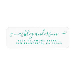 Chic Script Grönt Bläck Namn Retur adressetikett f Returadress Etikett