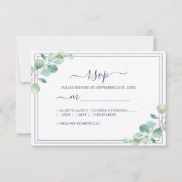 Chic Script Grönt Foliage Bröllop OSA Kort