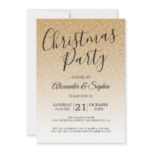 Chic Script Guld Glitter Ombre jul Party