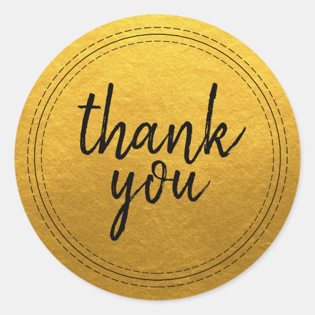 Chic Script Guld Tack Gåva Etikett (Framsida)