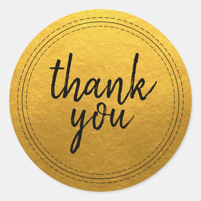 Chic Script Guld Tacksamtgåva Etikett (Framsida)