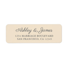Chic Script Ivory Bröllop Returadress Etikett