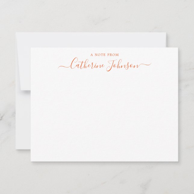 Chic Script-kalligrafi A Note from Autumn-Orange Anteckningskort (Framsida)