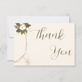 Chic Script Kärlek Brown och Cream Blommigt Bröllo Tack Kort
