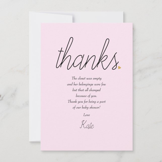 Chic Script Kärlek Heart Flicka Tack Dikt (Framsida)