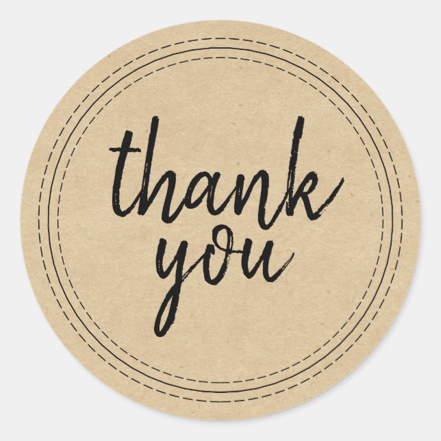 Chic Script Kraftpapper Tackgåva Etikett (Framsida)