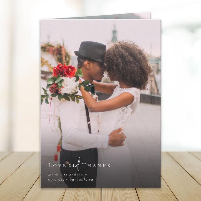 Chic Script Mapp Många Photo Bröllop Tack Kort (Skapare uppladdad)