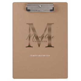 Chic Script Metallic Taupe Gold Monogram