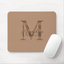 Chic Script Metallisk Taupe och Guld Monogram Musmatta