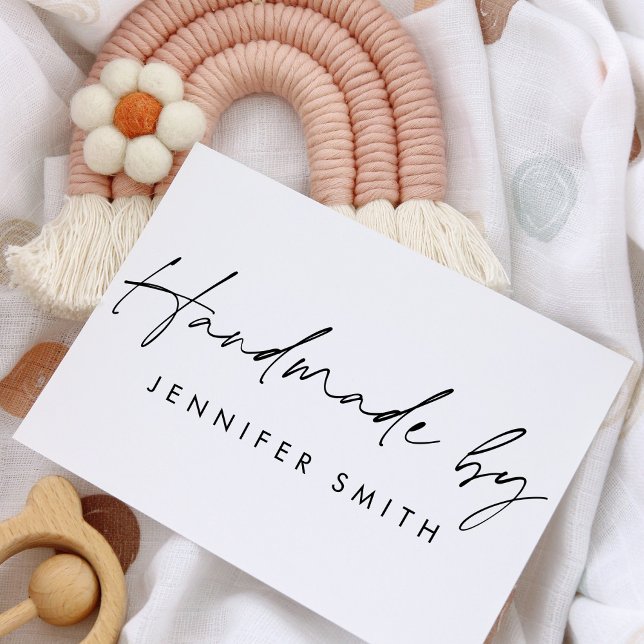 Chic Script Modern Minimalist Anpassad "Handgjord  Stämpel (Skapare uppladdad)