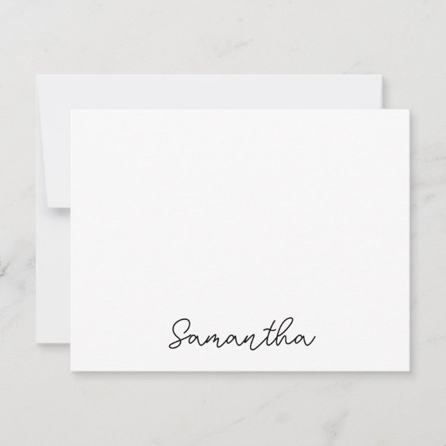 Chic Script Namn Anteckningskort (Framsida)