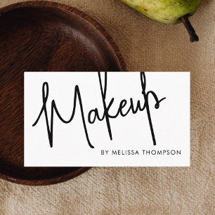 Chic Script Namnteckning Affärskortet Makeup Artis Visitkort