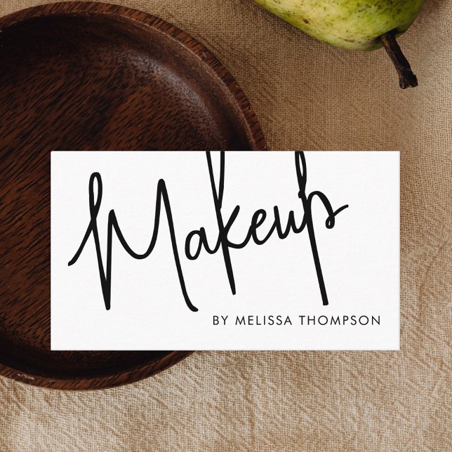 Chic Script Namnteckning Affärskortet Makeup Artis Visitkort (Skapare uppladdad)