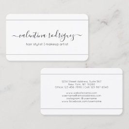 Chic Script Namnteckning Elegant Modern Black & Wh Visitkort