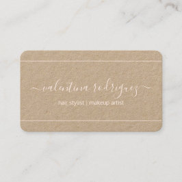 Chic Script Namnteckning  Rosa & Kraft-Elegant Visitkort