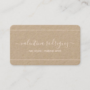 Chic Script Namnteckning Rosa & Kraft-Elegant Visitkort