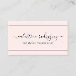 Chic Script Namnteckning  Rosa och svart modern Visitkort