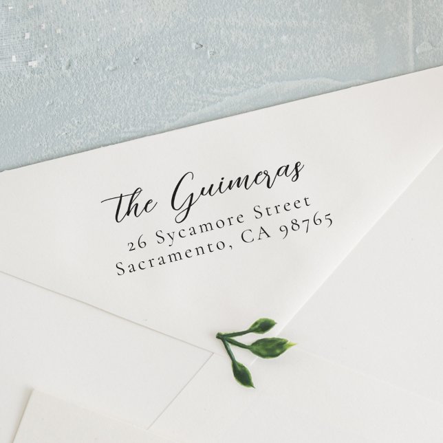 Chic Script Newlyweds eller Bröllop Returadress Stämpel (Stamp Mockup)
