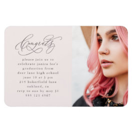 Chic Script One Photo Rosa Studentfest Magnet