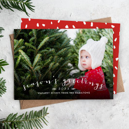 Chic Script Overlay Jul Fotokort Julkort