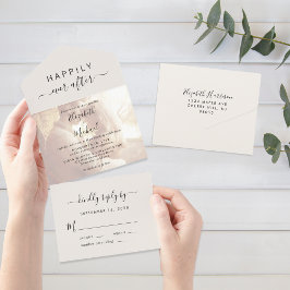 Chic Script Photo 0verlay Cream Bröllop