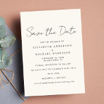 Chic Script Photo Cream Spara Datumet<br><div class="desc">Chic light kräm sparar datumangivelsen bröllop med "Spara datum" i ett modernt skript och personligen sparar datuminformationen i enkel typografi. På baksidan finns fotot överlagrad med det första namn och bröllop-datumet.</div>