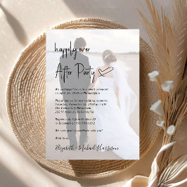 Chic Script Photo Overlay Wedding Reception Inbjudningar