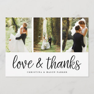 Chic Script Photo - tackkort med bakgrundsmeddelan Tack Kort