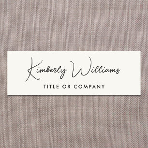 Chic Script Professional Cream Namnbricka