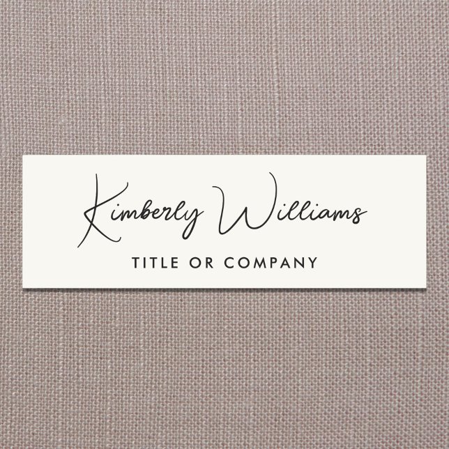 Chic Script Professional Cream Namnbricka (Chic Script Professional Cream Name Tag)