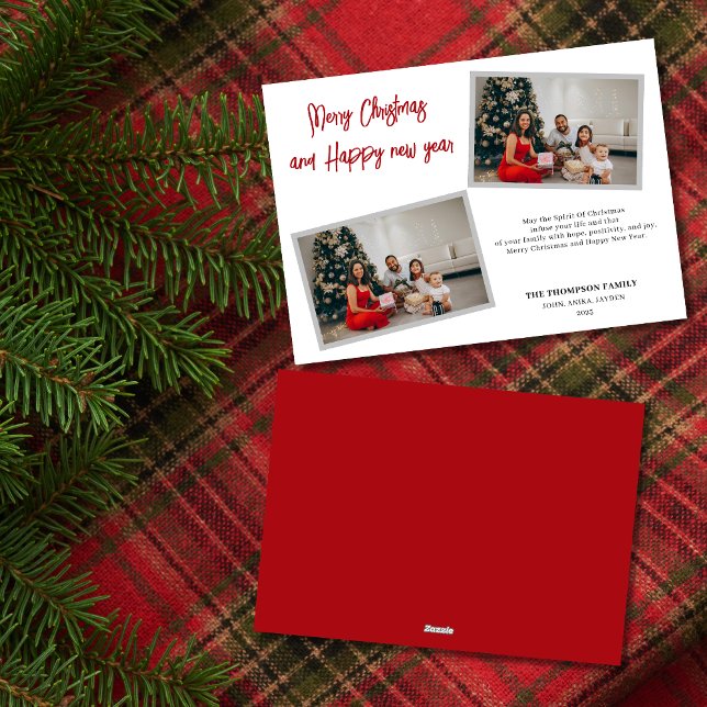 Chic Script Red God jul Vykort (Skapare uppladdad)