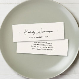Chic Script Stud Ring Earring Cream Visning Card Mini Visitkort