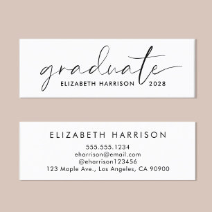 Chic Script Studenten Namn Mini Visitkort