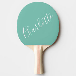 Chic Script Typografi Personlig Modern Teal Pingisracket