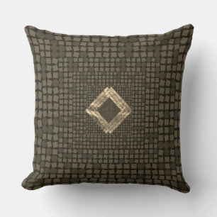 Chic sepia & guld dekorativ kudde, abstrakt utform kudde