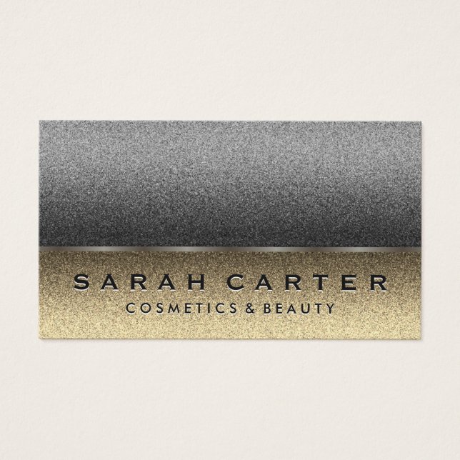 Chic Sepia Silver tvåtonsfärgad Färg Visitkort (Framsidan)