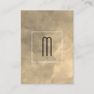 Chic Sepia Watercolor Monogram Visitkort