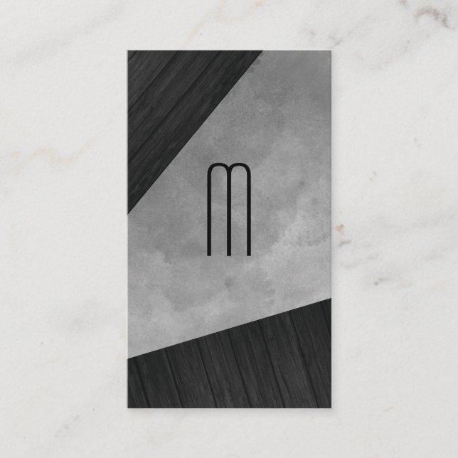 Chic Sepia Watercolor Wood Monogram Visitkort (Framsida)