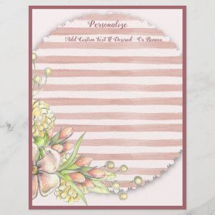 Chic & Shabby Rosa Rand Blommigt Bouquet