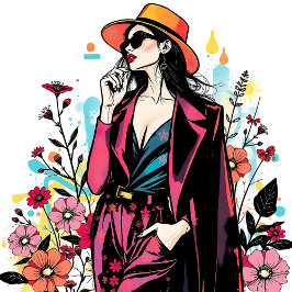 Chic Shades Botanisk konst dubbelsidig👑🕶️ Tygkasse