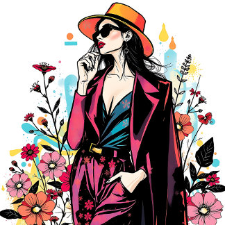 Chic Shades Botanisk konst dubbelsidig👑🕶️ Tygkasse