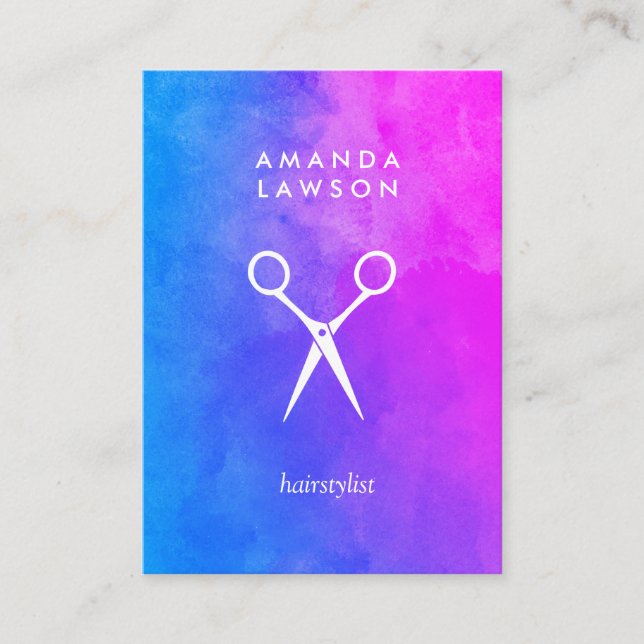 Chic Shears fet vattenfärg (möte) Tidsbeställning Kort (Framsida)