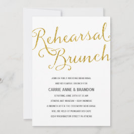 Chic Shimmer | Faux Gold Foil Rehearsal Brunch Inbjudningar