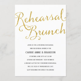 Chic Shimmer | Faux Gold Foil Rehearsal Brunch Inbjudningar