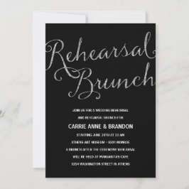 Chic Shimmer | Faux Silver Foil Rehearsal Brunch Inbjudningar