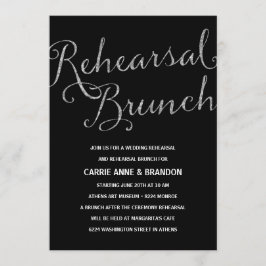 Chic Shimmer | Faux Silver Foil Rehearsal Brunch Inbjudningar