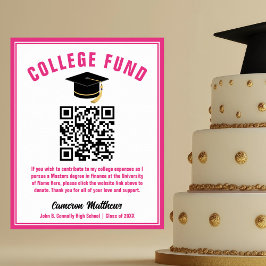 Chic Shock rosa College Fund QR Kod Poster