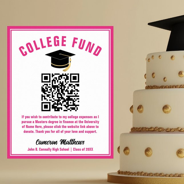 Chic Shock rosa College Fund QR Kod Poster (Skapare uppladdad)