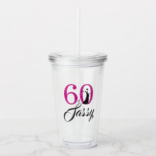 Chic Shock rosa Glitter 60 Sassy 60 födelsedagar Take Away Mugg